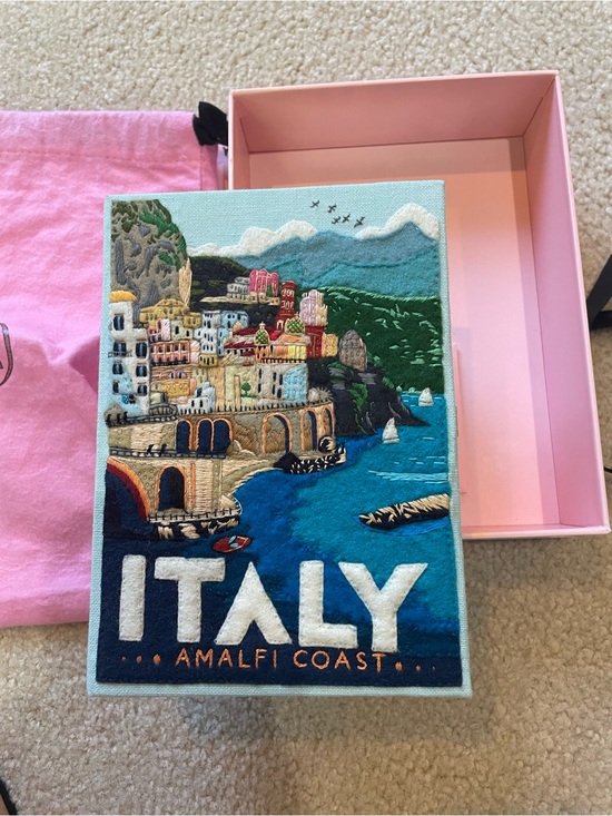 Olympia Le-Tan Handbags - Olympia Le-Tan Amalfi Coast Embroidered Book Clutch, collectors item